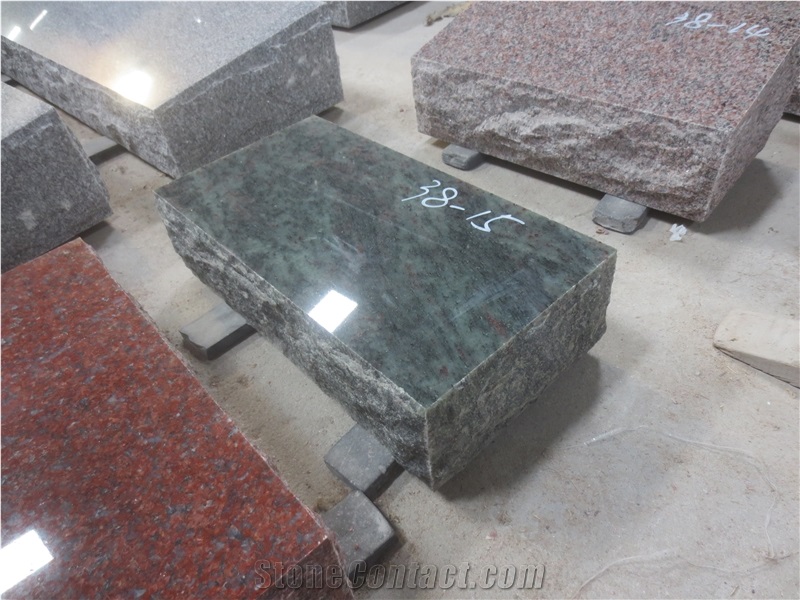 Tropical Green Granite Gravestone Flats Tombstone
