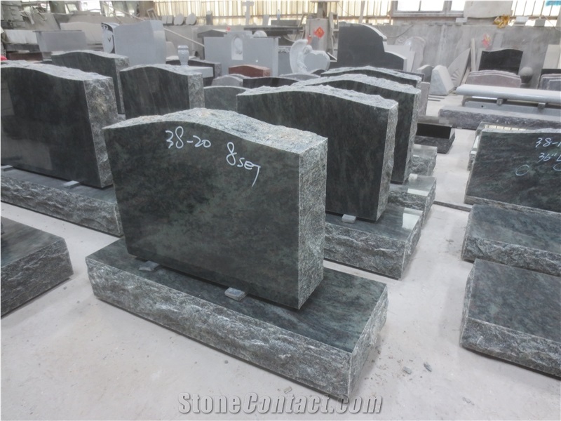 Tropical Green Granite Headstone Upright Monuments