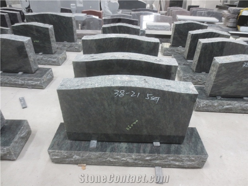 Tropical Green Granite Headstone Upright Monuments