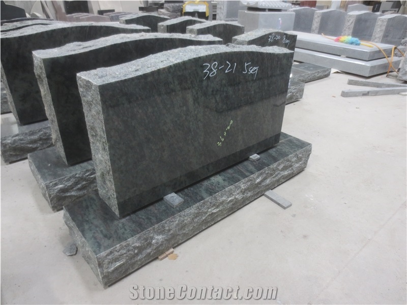 Tropical Green Granite Headstone Upright Monuments