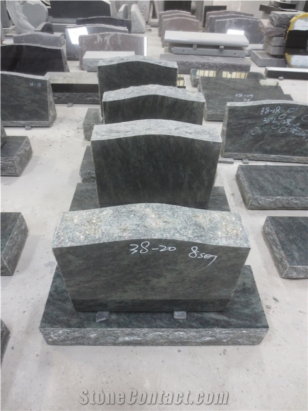 Tropical Green Granite Headstone Upright Monuments