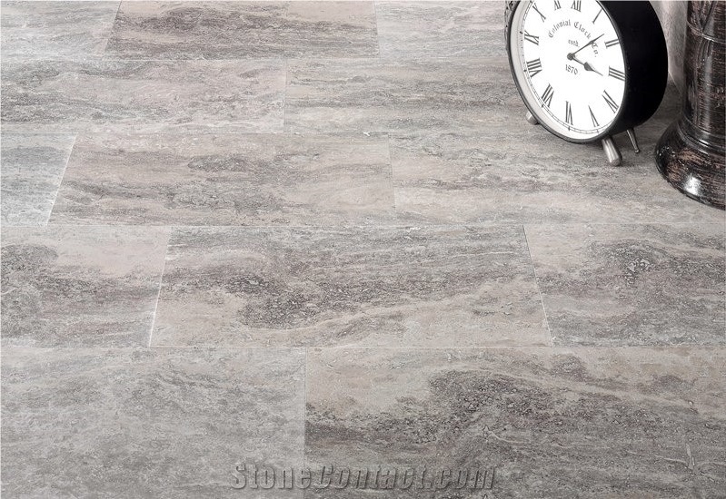 Silver Travertine Tiles, Pattern