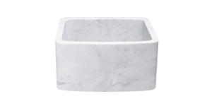 Carrara White Marble Honed Farmhouse Kitchen Sink