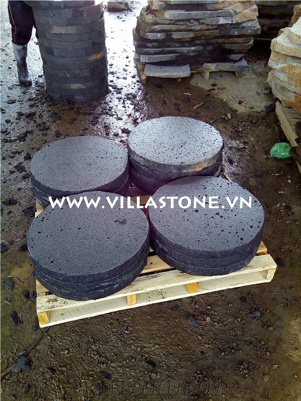 Viet Nam Basalt Lava Rouned Garden Stepping Stone
