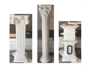 Viet Nam Statuario Milky White Marble Column