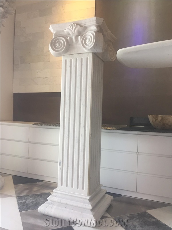 Viet Nam Statuario Milky White Marble Column