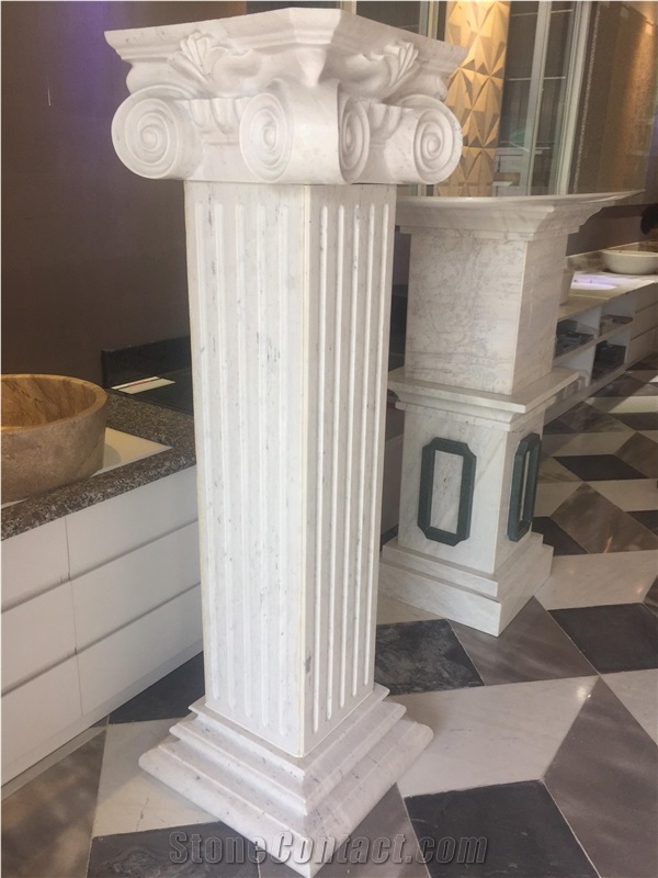 Viet Nam Statuario Milky White Marble Column