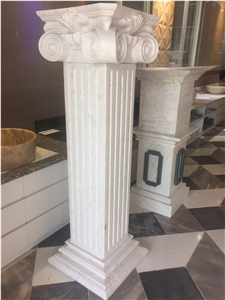 Viet Nam Statuario Milky White Marble Column