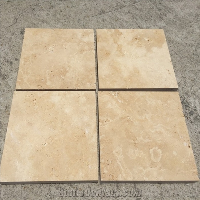 Italy Travertine Tile, Travertino Giallo Nuvolato