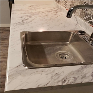 White Marble Kitchen Countertop,White Marble Work
