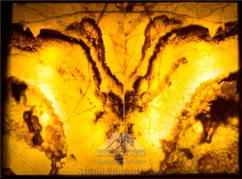 Marmaran Amber Onyx Slabs, Tiles
