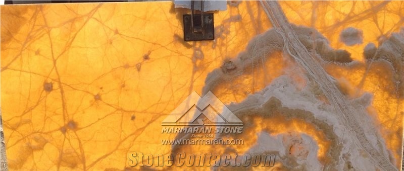 Marmaran Amber Onyx Slabs, Tiles
