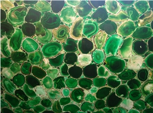 Backlit Green Agate Gemstone Bar Tops