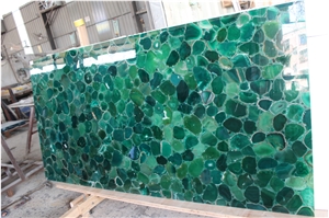 Backlit Green Agate Gemstone Bar Tops