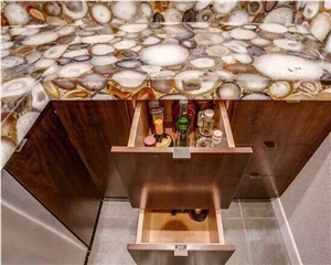 Backlit Grey Agate Gemstone Kitchen Countertops Backlit Grey Agate Gemstone Kitchen Countertops