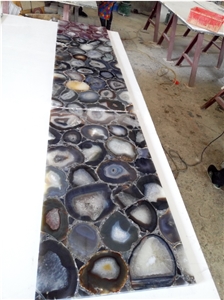 Backlit Grey Agate Semiprecious Stone Wall Tiles