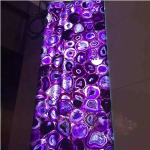 Backlit Purple Agate Semiprecious Stone Wall Tiles Backlit Purple Agate Semiprecious Stone Wall Tiles