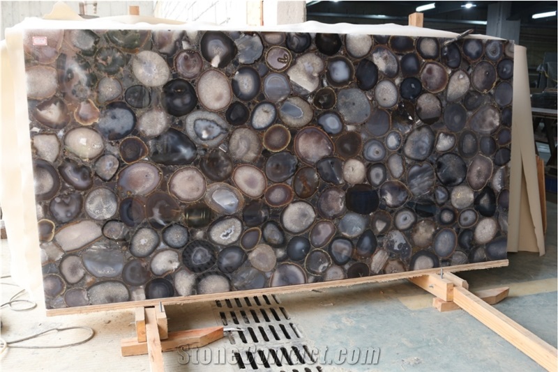 Best Price Backlit Grey Agate Gemstone Slabs