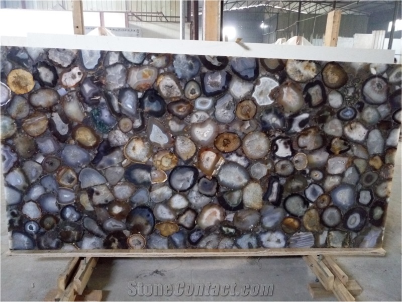 Customized Grey Agate Gemstone Slabs & Tiles
