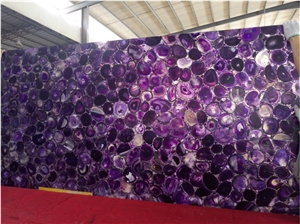 Good Quality Backlit Purple Agate Gemstone Slabs