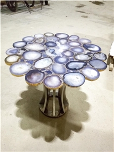 Grey Agate Semiprecious Stone Cafe Table Tops Grey Agate Semiprecious Stone Cafe Table Tops