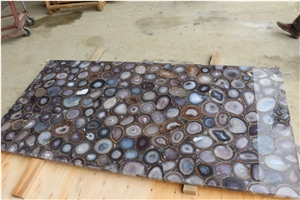 Grey Agate Semiprecious Stone Cafe Table Tops