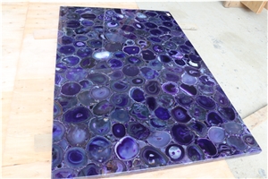 Purple Agate Gemstone Round Table Tops