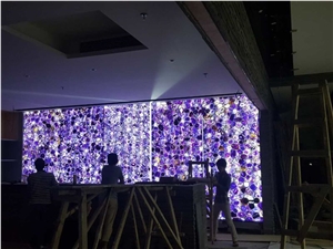 Purple Agate Gemstone Slabs for Wall Panels
