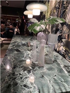 Verde Antico Marble Reception Desk Tops