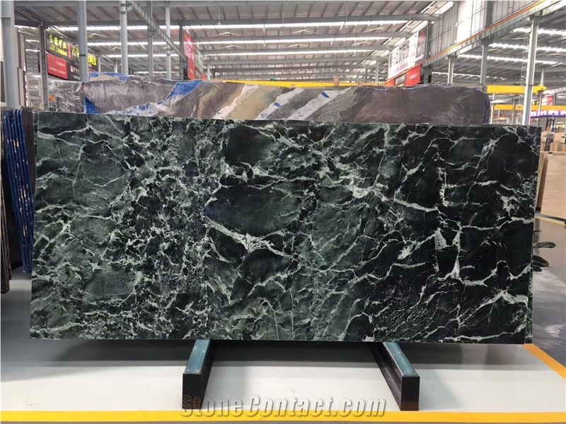 Verde Antico Marble Reception Desk Tops