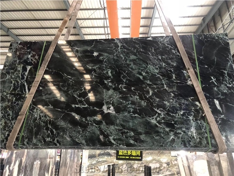Verde Antico Marble Reception Desk Tops