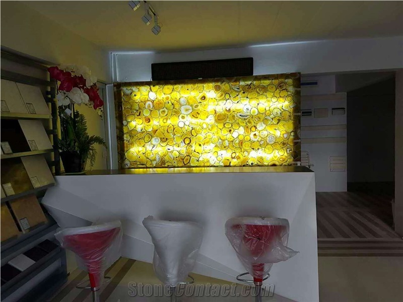 Wholesale Yellow Agate Gemstone Wall Panels