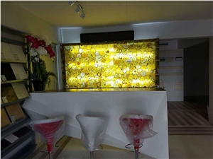 Yellow Agate Semiprecious Stone Wall Panels