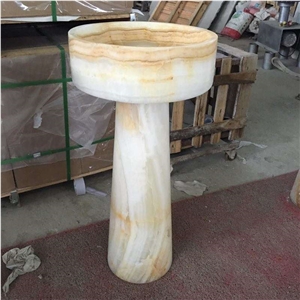 White Onyx Pedestal Sink, White Onyx Basins
