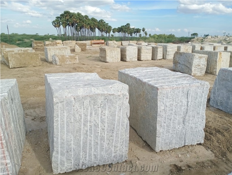 Kashmir White Granite Blocks