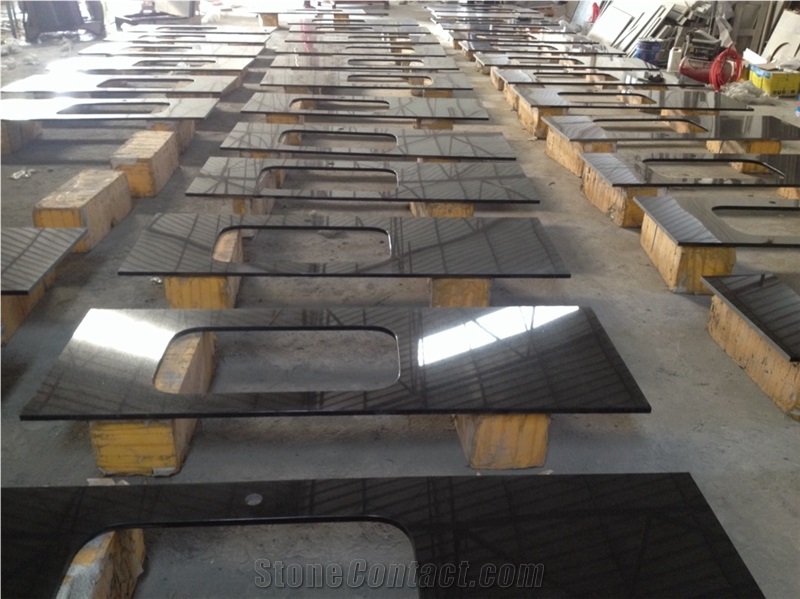 Shangxi Black Granite, Pure Black Granite Slabs