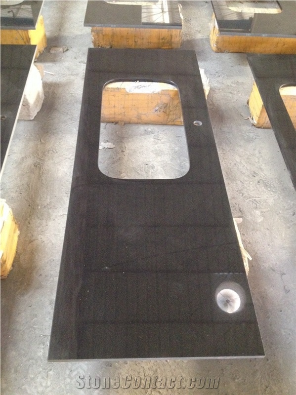 Shangxi Black Granite, Pure Black Granite Slabs