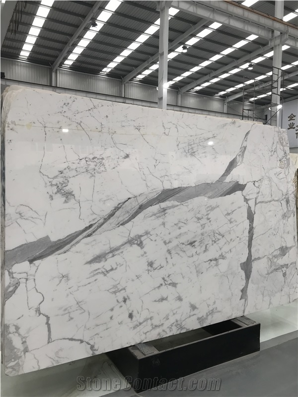 Beautiful Italy Statuario White Marble Slab