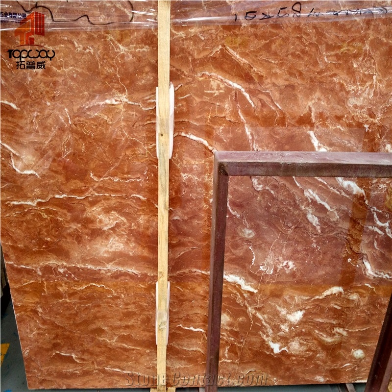Classic Pink Tea Rose Marble Slab