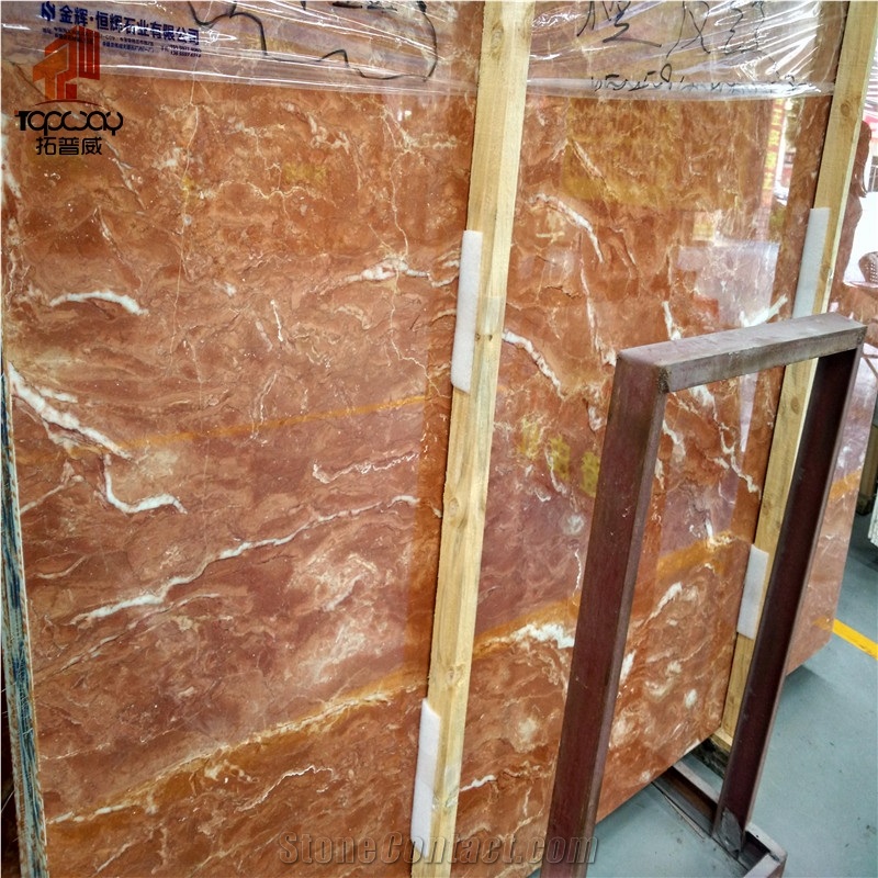 Classic Pink Tea Rose Marble Slab