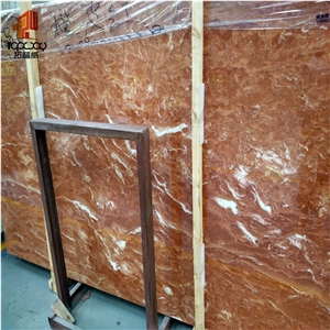 Classic Pink Tea Rose Marble Slab