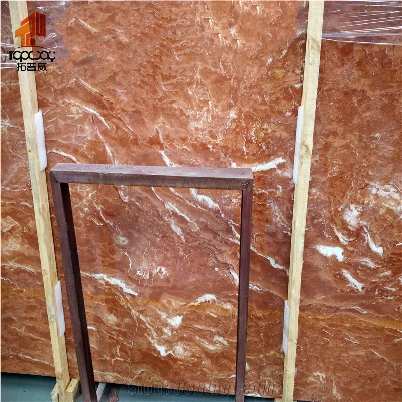 Classic Pink Tea Rose Marble Slab