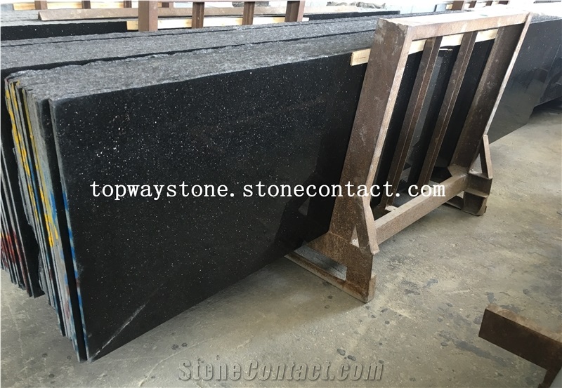 India Black Galaxy Granite with Polished