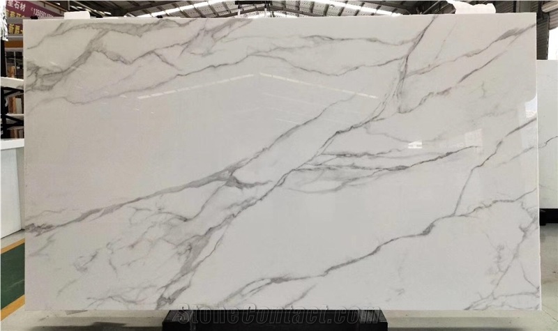 Nano Crystallized Glass Calacatta White Slab