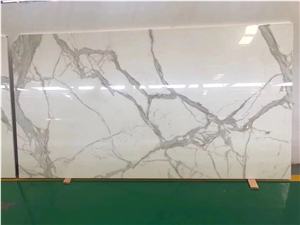 Nano Crystallized Glass Calacatta White Slab