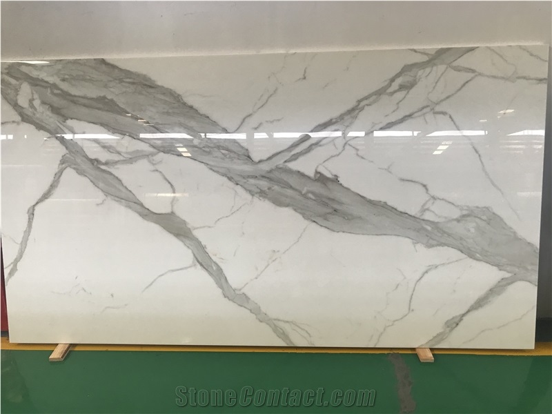 Nano Crystallized Glass Calacatta White Slab