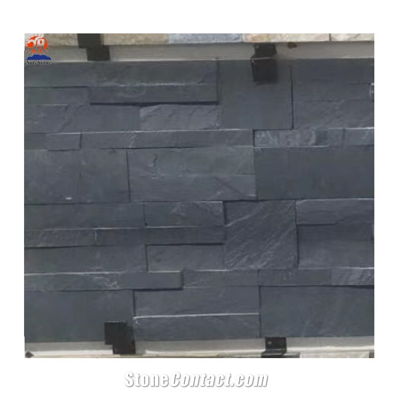 Black Slate Cultured Stone Exterior Wall Cladding