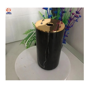 White and Black Marble Candle Jars Big Size