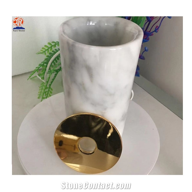 White and Black Marble Candle Jars Big Size