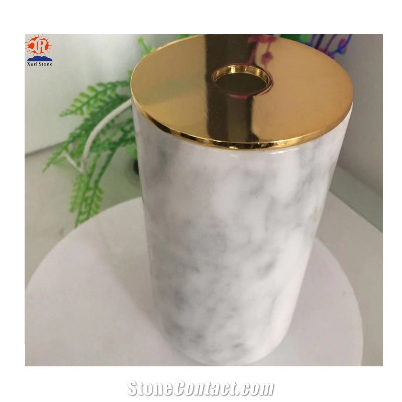White and Black Marble Candle Jars Big Size